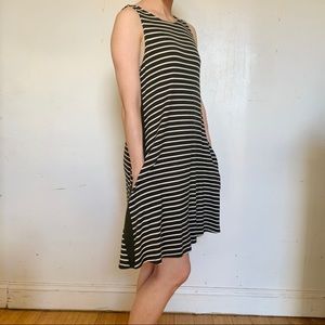 nine britton Green Striped Sundress w/ Pockets